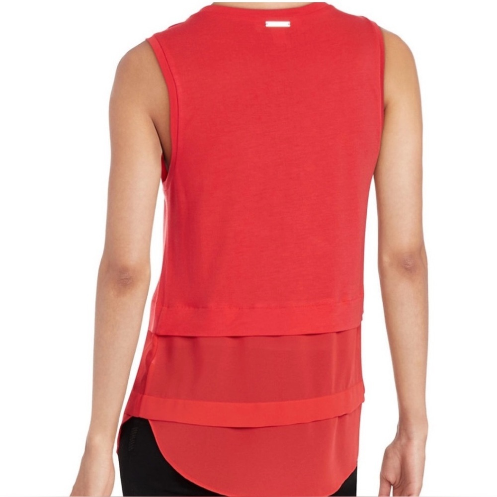 Michael Kors Coral Layered Chiffon Knit Top - Size XS - Picture 2 of 6